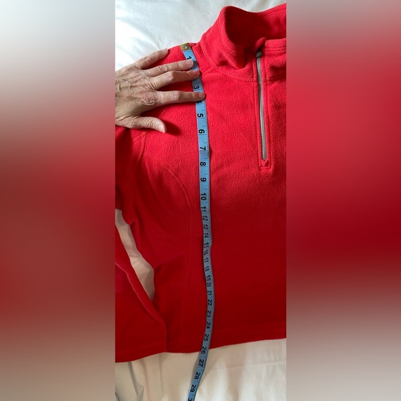 EUC The North Face 1/4 zip pullover coral size Large (runs small) - Picture 3 of 7